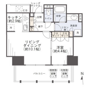 シエリアタワー大阪福島の間取り図