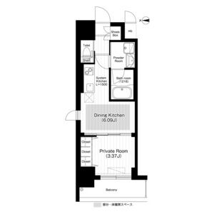 江坂プライマリーワンの間取り図