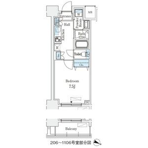 京町堀ビューアパートメントの間取り図