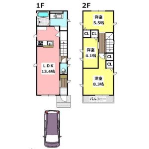 ハイムメゾン阪急茨木A棟の間取り図
