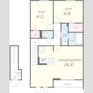 ハイツ第三寺新の間取り図
