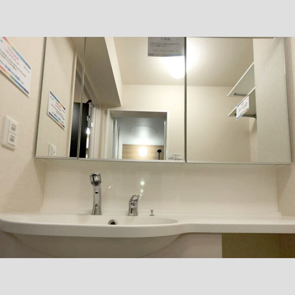 洗面所 (三面鏡付きカウンター洗面化粧台)