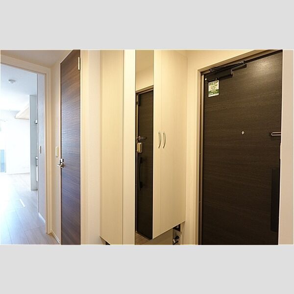 玄関 (鏡付きシューズボックス)