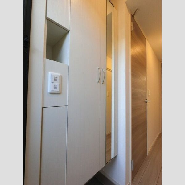 玄関 (鏡付きシューズボックス)