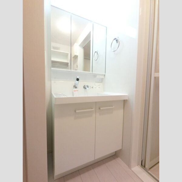 洗面所 (三面鏡・整理棚付き洗髪洗面化粧台)