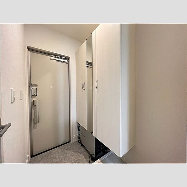 玄関 (鏡付きシューズボックス)