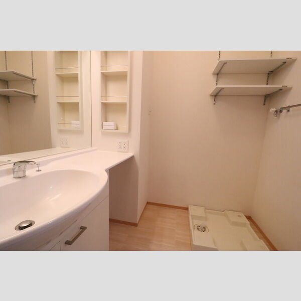 洗面所 (大型鏡の洗面台)