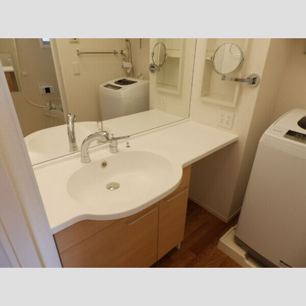 洗面所 (大型鏡タイプ　洗面にカウンター付き)