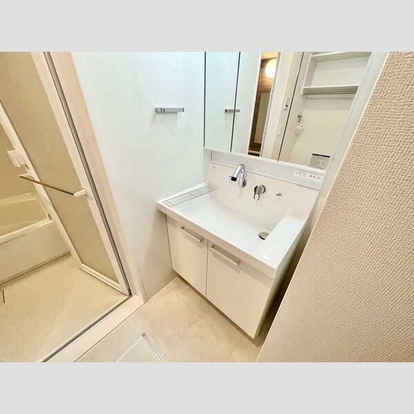 洗面所 (三面鏡になる洗面台)