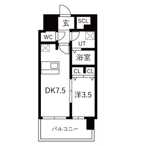 レジュールアッシュOSAKAGATEWAYの間取り図