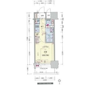 プレサンスタワー北浜の間取り図