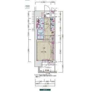 プレサンス京橋GREEN YARDアルミラの間取り図