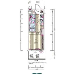プレサンス京橋GREEN YARDアルミラの間取り図