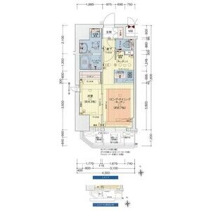 プレサンス難波クチュールの間取り図
