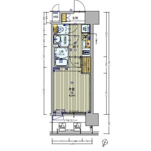 フォーリアライズ弁天町クロスの間取り図